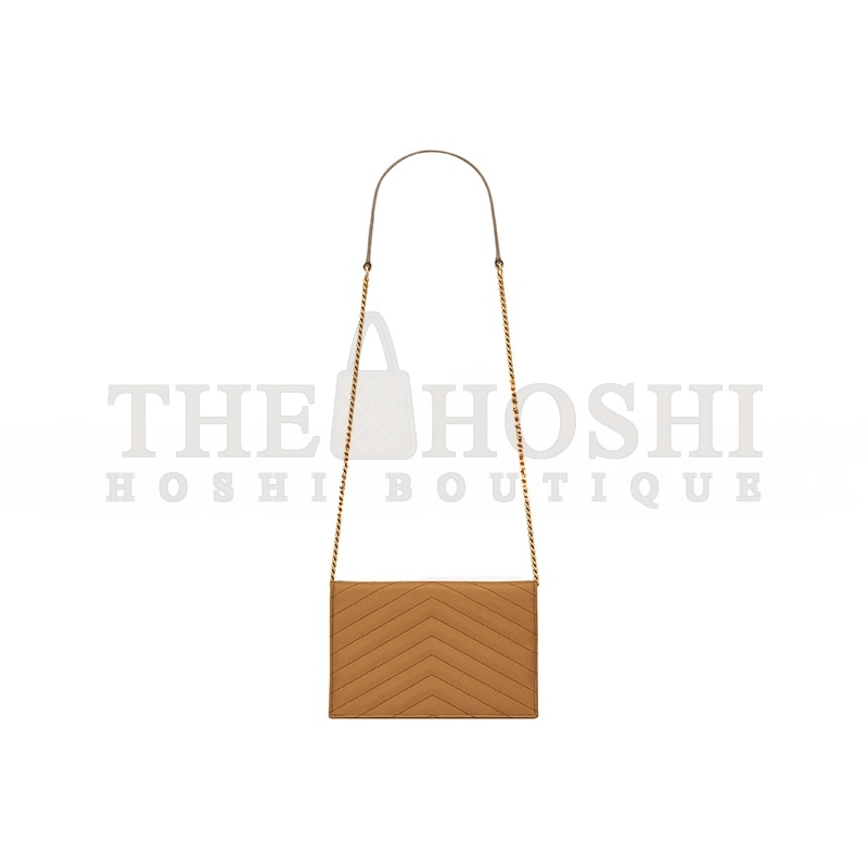 Y51 CASSANDRE MATELASSÉ ENVELOPE CHAIN WALLET IN GRAIN DE POUDRE EMBOSSED LEATHER 695108BOW012516 (19*12.5*3.5cm) Master Quality